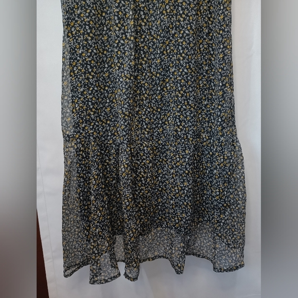 Abercrombie Fitch Ditsy Floral Maxi Dress Small Ruffle Faux Wrap Cottagecore - Picture 7 of 13